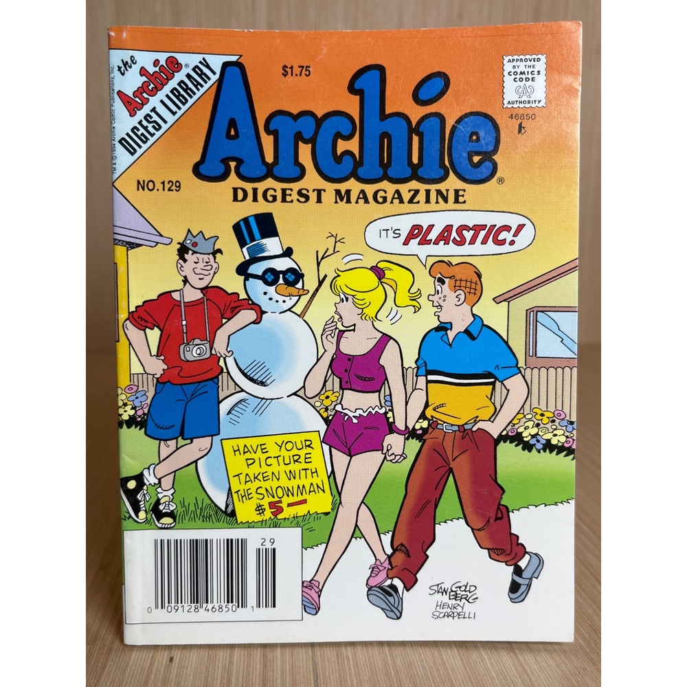 Archie Digest Magazine No 129 August 1994 Vintage Comic Lisa Frank Back Cover